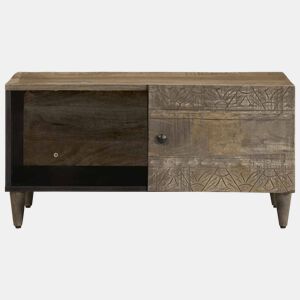 Mesa de Centro, Mesa baixa, cinzento claro 80x50x40 cm madeira mangueira maciça