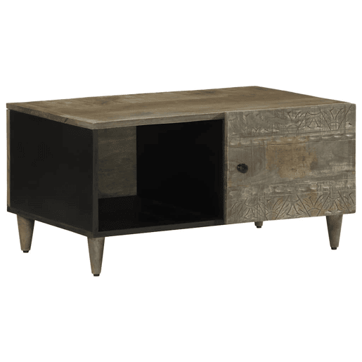 Mesa de Centro, Mesa baixa, cinzento claro 80x50x40 cm madeira mangueira maciça Mesa de Centro, Mesa baixa, cinzento claro 80x50x40 cm madeira mangueira maciça