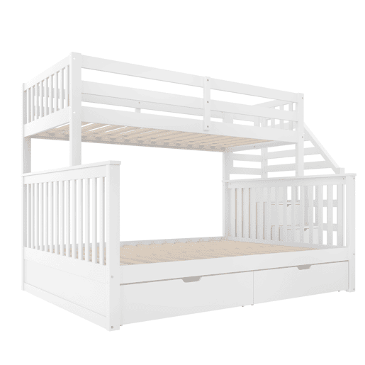 Beliche 90x200 cm - Com gavetas, arrumação, multifuncional, sem colchão, branco