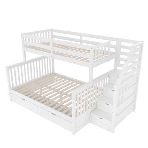 Beliche 90x200 cm - Com gavetas, arrumação, multifuncional, sem colchão, branco