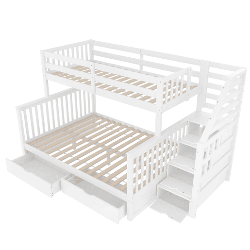 Beliche 90x200 cm - Com gavetas, arrumação, multifuncional, sem colchão, branco