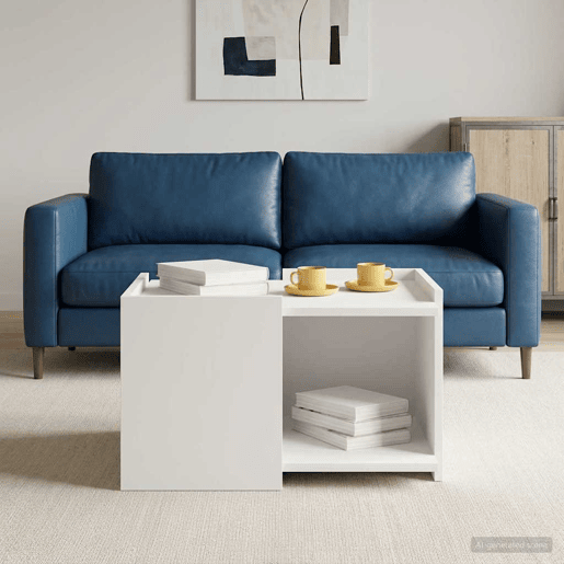 Mesa de Centro, Mesa baixa, Branco 50,5 x 50 x 33 cm Derivados de Madeira Mesa de Centro, Mesa baixa, Branco 50,5 x 50 x 33 cm Derivados de Madeira