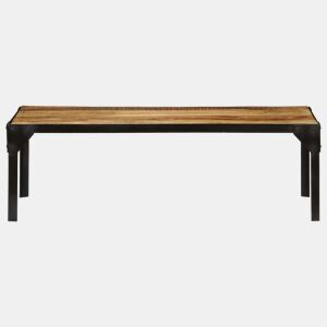Mesa de Centro, Mesa baixa, madeira de mangueira maciça áspera e aço 110 cm