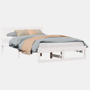 Estrutura da Cama de casal simple com cabeceira Branco 140 x 190 cm