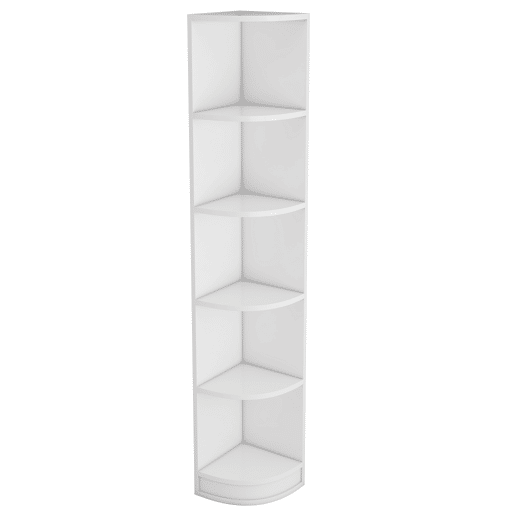 Estante de canto com 5 prateleiras - design simples, alta capacidade de carga - branco Estante de canto com 5 prateleiras - design simples, alta capacidade de carga - branco