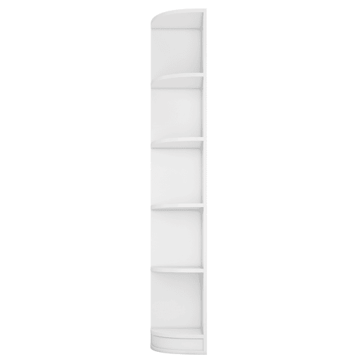 Estante de canto com 5 prateleiras - design simples, alta capacidade de carga - branco Estante de canto com 5 prateleiras - design simples, alta capacidade de carga - branco