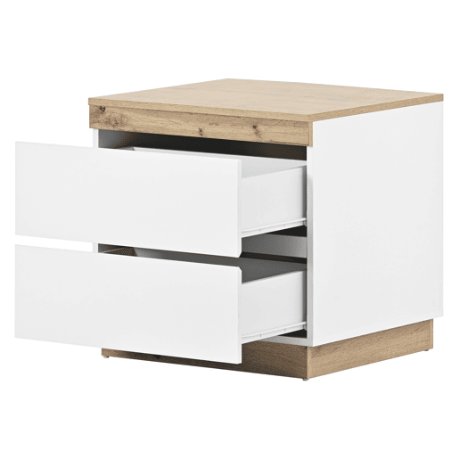 Mesa de cabeceira com 2 gavetas - Estilo escandinavo - Branco Mesa de cabeceira com 2 gavetas - Estilo escandinavo - Branco