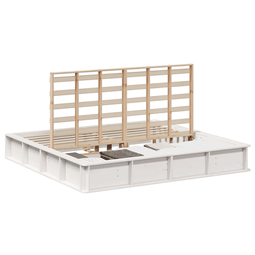 Estrutura De Cama De Casal Simple - Branco 180 x 200 cm Estrutura De Cama De Casal Simple - Branco 180 x 200 cm