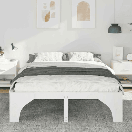 Estrutura De Cama De Casal Simple - Branco 140 x 200 cm