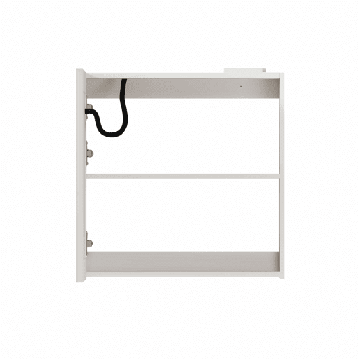 Armário com espelho e iluminação LED de 60 cm - com espaço de arrumação para casa de banho, sala de estar e quarto - branco Armário com espelho e iluminação LED de 60 cm - com espaço de arrumação para casa de banho, sala de estar e quarto - branco