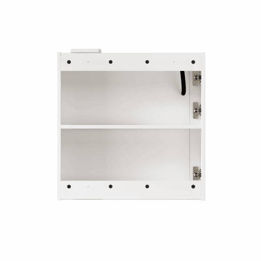 Armário com espelho e iluminação LED de 60 cm - com espaço de arrumação para casa de banho, sala de estar e quarto - branco Armário com espelho e iluminação LED de 60 cm - com espaço de arrumação para casa de banho, sala de estar e quarto - branco