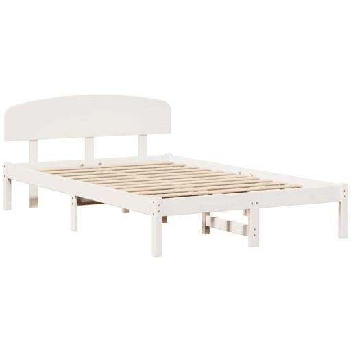 Estrutura da Cama de casal simple com cabeceira Branco 140 x 190 cm
