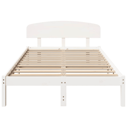 Estrutura da Cama de casal simple com cabeceira Branco 140 x 190 cm
