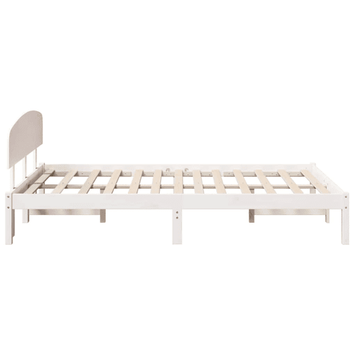 Estrutura da Cama de casal simple com cabeceira Branco 140 x 190 cm