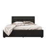 Cama contentora para roupa de cama com LED 140x200 cm + 2 gavetas + estrado - Preto