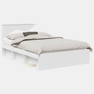 Estrutura De Cama De Casal Simple - Branco 140 x 190 cm Madeira processada