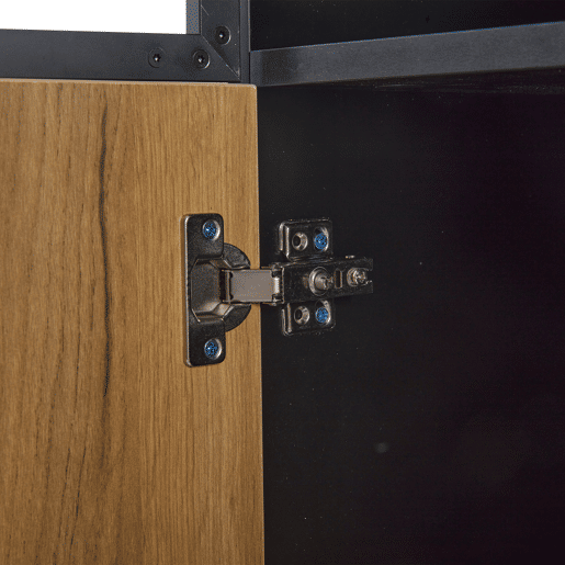 Vitrine com portas de vidro 180 cm - Estante de 5 níveis com luzes LED, para colecionáveis, escritório - PretoCarvalho
