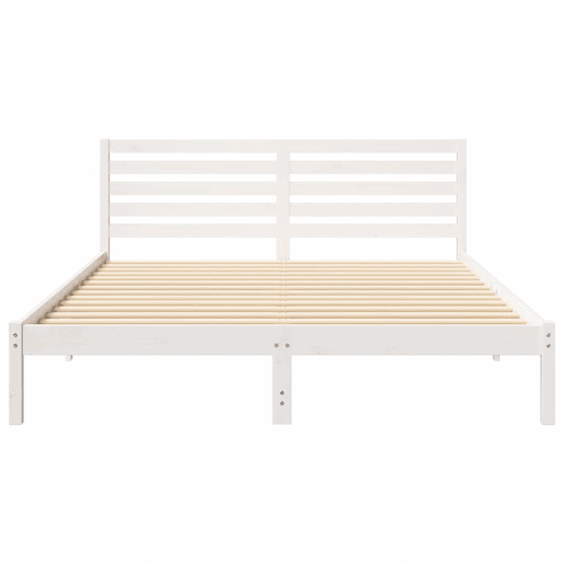 Estrutura da Cama de casal simple com cabeceira Branco 160 x 220 cm