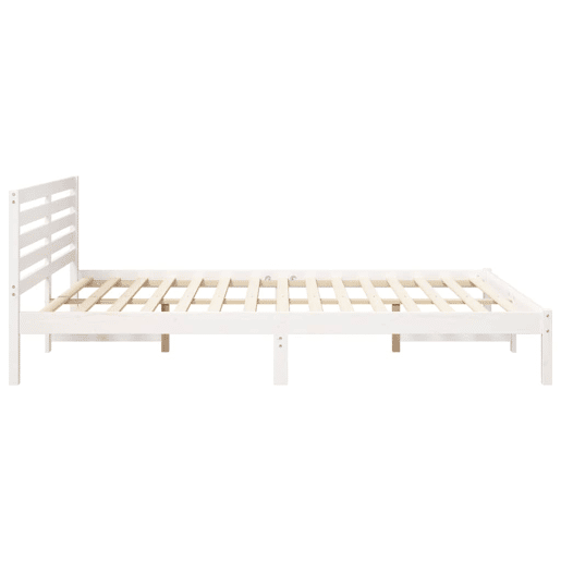 Estrutura da Cama de casal simple com cabeceira Branco 160 x 220 cm