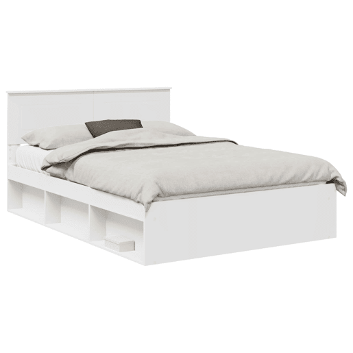 Estrutura De Cama De Casal Simple - Branco 160 x 200 cm Madeira processada Estrutura De Cama De Casal Simple - Branco 160 x 200 cm Madeira processada