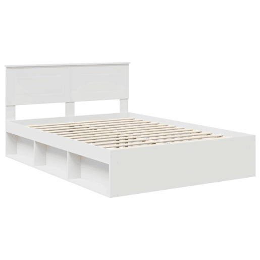 Estrutura De Cama De Casal Simple - Branco 160 x 200 cm Madeira processada Estrutura De Cama De Casal Simple - Branco 160 x 200 cm Madeira processada