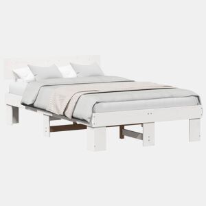 Estrutura da Cama de casal simple com cabeceira Branco 135 x 190 cm