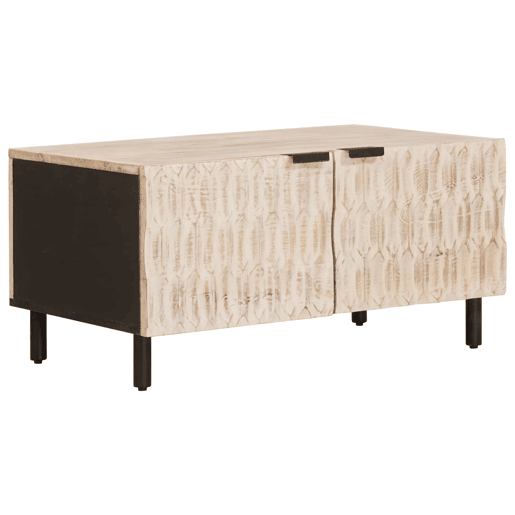 Mesa de Centro, Mesa baixa, Branco 80 x 50 x 40 cm Madeira de manga maciça Mesa de Centro, Mesa baixa, Branco 80 x 50 x 40 cm Madeira de manga maciça