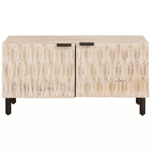 Mesa de Centro, Mesa baixa, Branco 80 x 50 x 40 cm Madeira de manga maciça Mesa de Centro, Mesa baixa, Branco 80 x 50 x 40 cm Madeira de manga maciça