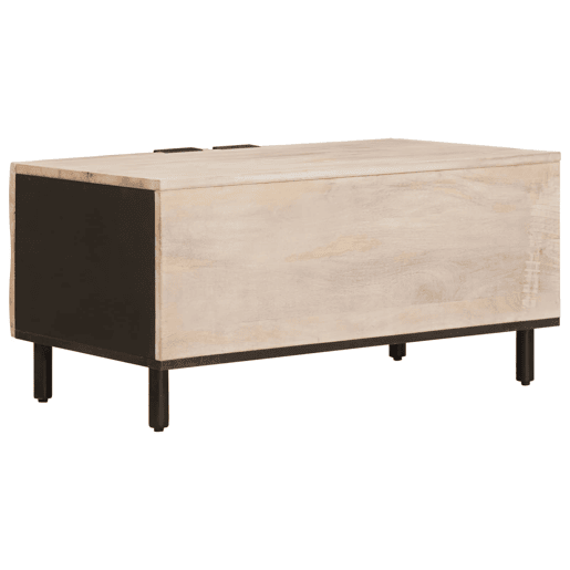 Mesa de Centro, Mesa baixa, Branco 80 x 50 x 40 cm Madeira de manga maciça Mesa de Centro, Mesa baixa, Branco 80 x 50 x 40 cm Madeira de manga maciça