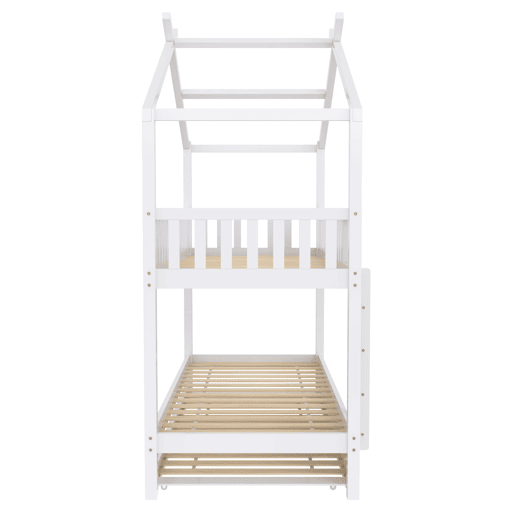 Cama infantil juvenil 90x200 cm - cama tripla extensível com design economizador de espaço - branco