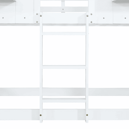 Beliche 90x200 cm - com escorregador, teto e janela, com proteção anticaída e escada de 3 degraus - branco Beliche 90x200 cm - com escorregador, teto e janela, com proteção anticaída e escada de 3 degraus - branco