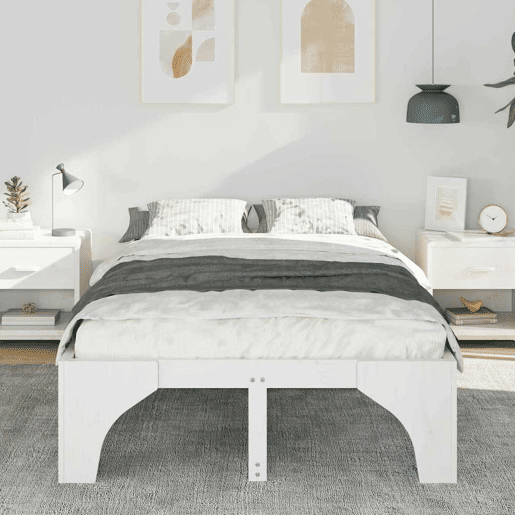Estrutura De Cama De Casal Simple - Branco 140 x 190 cm
