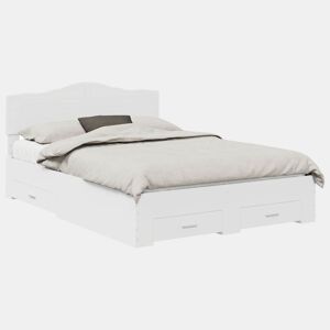 Estrutura De Cama De Casal Moderno - Branco 140 x 200 cm Madeira processada