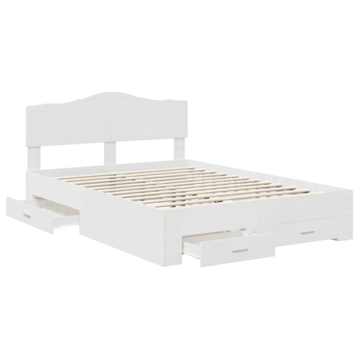 Estrutura De Cama De Casal Moderno - Branco 140 x 200 cm Madeira processada
