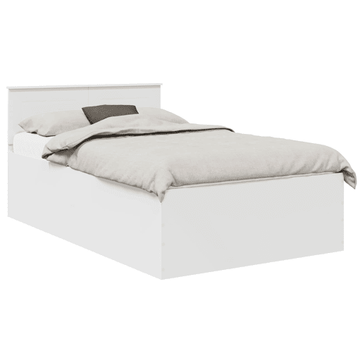 Estrutura De Cama De Casal Simple - Branco 135 x 190 cm Madeira processada Estrutura De Cama De Casal Simple - Branco 135 x 190 cm Madeira processada