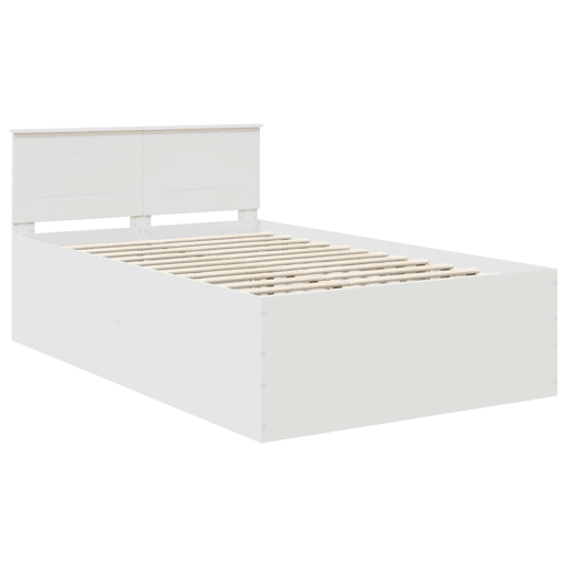 Estrutura De Cama De Casal Simple - Branco 135 x 190 cm Madeira processada Estrutura De Cama De Casal Simple - Branco 135 x 190 cm Madeira processada