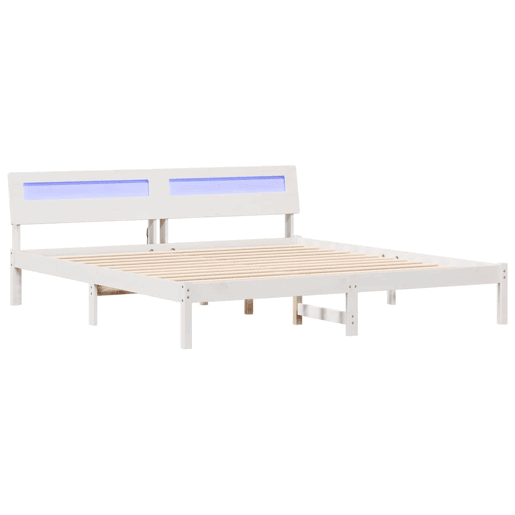 Estrutura da Cama de casal simple com cabeceira Branco 180 x 200 cm Estrutura da Cama de casal simple com cabeceira Branco 180 x 200 cm