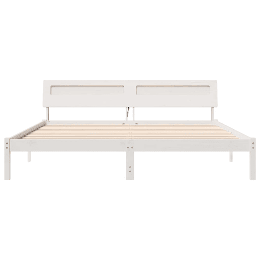 Estrutura da Cama de casal simple com cabeceira Branco 180 x 200 cm Estrutura da Cama de casal simple com cabeceira Branco 180 x 200 cm