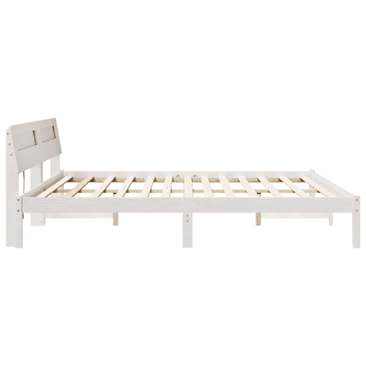 Estrutura da Cama de casal simple com cabeceira Branco 180 x 200 cm Estrutura da Cama de casal simple com cabeceira Branco 180 x 200 cm