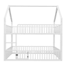 Cama beliche infantil 140x200 - com escada, design loft, cama inferior com porta, branca