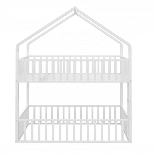 Cama beliche infantil 140x200 - com escada, design loft, cama inferior com porta, branca Cama beliche infantil 140x200 - com escada, design loft, cama inferior com porta, branca
