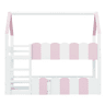 Beliche infantil 90x200 cm - Design em forma de casa com grades altas - Rosa