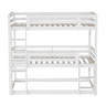 Beliche 90x200 cm - Cama tripla de madeira para crianças - Sem colchão - Branca