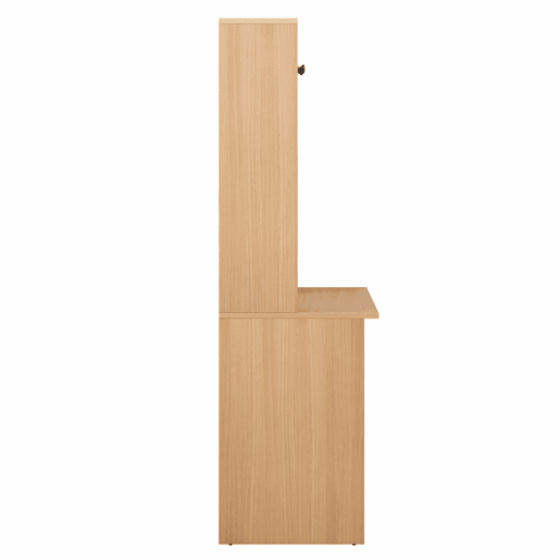 Secretária para computador 180 cm - Mesa de trabalho com prateleira e armário - Branco Natural Secretária para computador 180 cm - Mesa de trabalho com prateleira e armário - Branco Natural