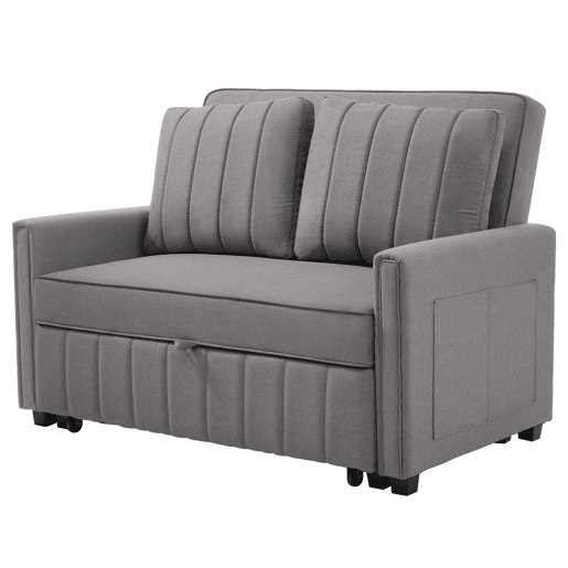 Sofá-cama de 2 lugares 180x127 cm - multifuncional, com encosto ajustável, ideal para espaços pequenos - Antique Gray Sofá-cama de 2 lugares 180x127 cm - multifuncional, com encosto ajustável, ideal para espaços pequenos - Antique Gray
