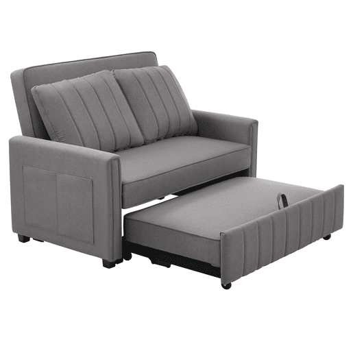 Sofá-cama de 2 lugares 180x127 cm - multifuncional, com encosto ajustável, ideal para espaços pequenos - Antique Gray Sofá-cama de 2 lugares 180x127 cm - multifuncional, com encosto ajustável, ideal para espaços pequenos - Antique Gray