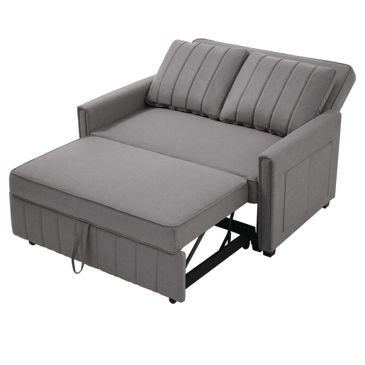 Sofá-cama de 2 lugares 180x127 cm - multifuncional, com encosto ajustável, ideal para espaços pequenos - Antique Gray Sofá-cama de 2 lugares 180x127 cm - multifuncional, com encosto ajustável, ideal para espaços pequenos - Antique Gray