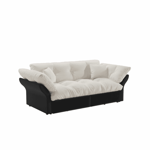 Sofá-cama extensível Queen Size 190 cm - 3 em 1 com estofo capitoné e 2 almofadas, sofá-cama multifuncional em veludo para 2 pessoas - bege Sofá-cama extensível Queen Size 190 cm - 3 em 1 com estofo capitoné e 2 almofadas, sofá-cama multifuncional em veludo para 2 pessoas - bege