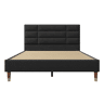 Cama de casal 140x200cm - Cama estofada em linho com estrado e cabeceira - Preto
