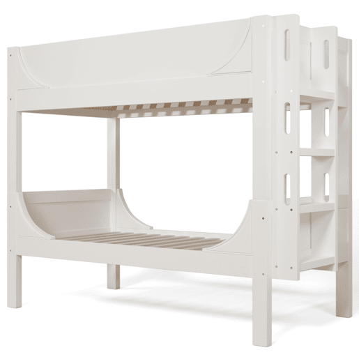 Cama beliche separável 90x200 cm - Escada flexível, design tipo trenó, branco